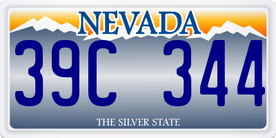 NV license plate 39C344