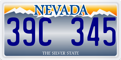 NV license plate 39C345