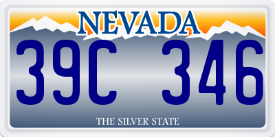 NV license plate 39C346
