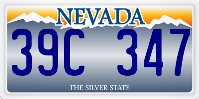NV license plate 39C347