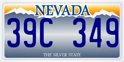 NV license plate 39C349