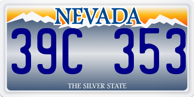 NV license plate 39C353