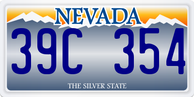 NV license plate 39C354