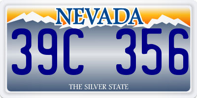 NV license plate 39C356