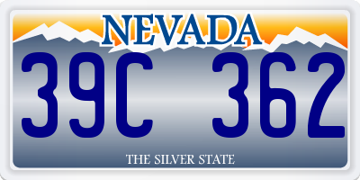 NV license plate 39C362