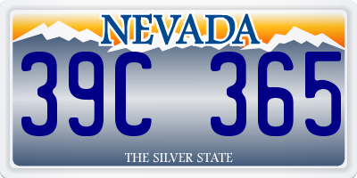 NV license plate 39C365