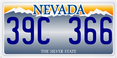 NV license plate 39C366