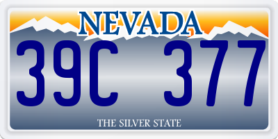 NV license plate 39C377
