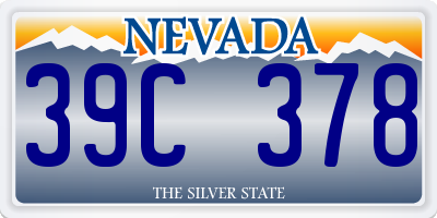 NV license plate 39C378