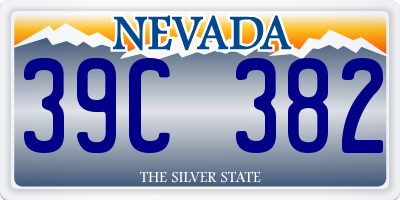 NV license plate 39C382