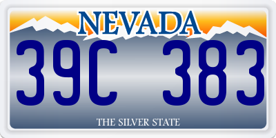 NV license plate 39C383