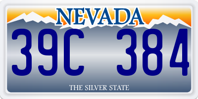 NV license plate 39C384