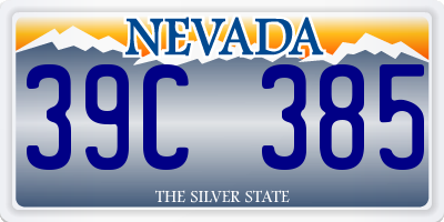 NV license plate 39C385