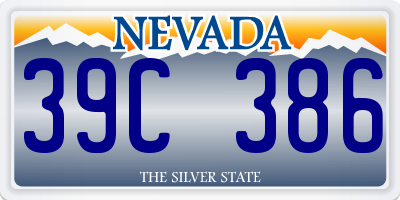NV license plate 39C386