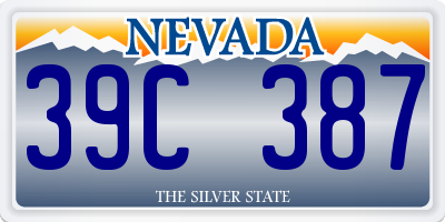 NV license plate 39C387