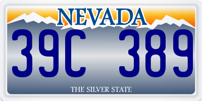 NV license plate 39C389