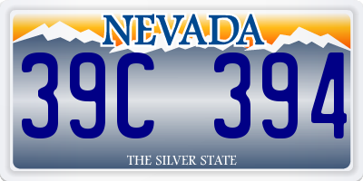 NV license plate 39C394