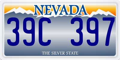 NV license plate 39C397