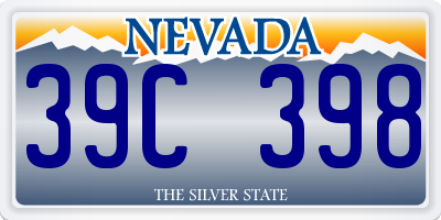 NV license plate 39C398