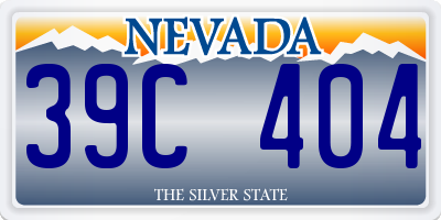 NV license plate 39C404