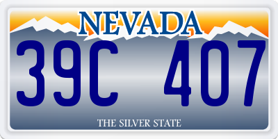 NV license plate 39C407