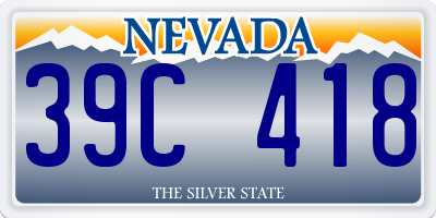 NV license plate 39C418