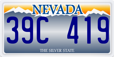 NV license plate 39C419