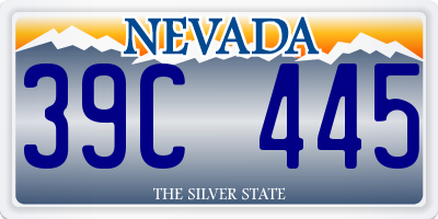 NV license plate 39C445