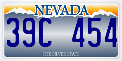 NV license plate 39C454