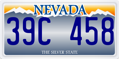 NV license plate 39C458