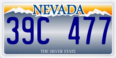 NV license plate 39C477