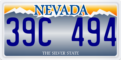 NV license plate 39C494