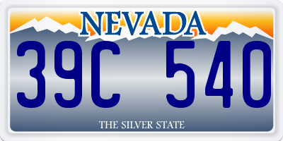 NV license plate 39C540