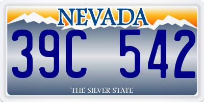 NV license plate 39C542