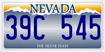 NV license plate 39C545