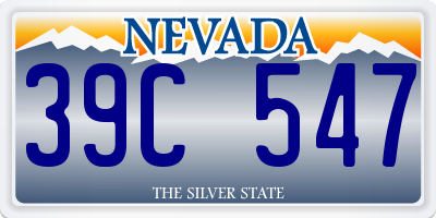 NV license plate 39C547