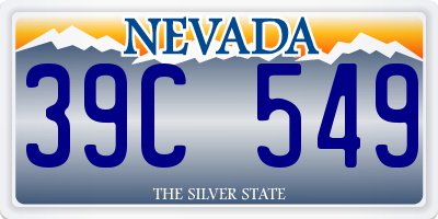 NV license plate 39C549