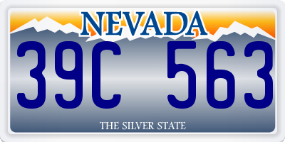 NV license plate 39C563