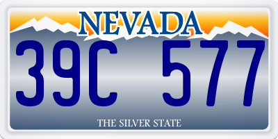 NV license plate 39C577