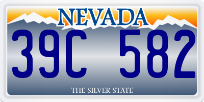 NV license plate 39C582