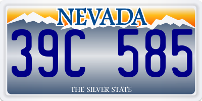 NV license plate 39C585