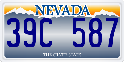 NV license plate 39C587