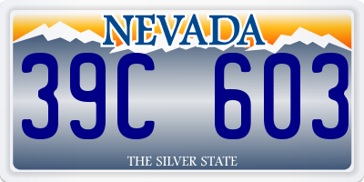 NV license plate 39C603
