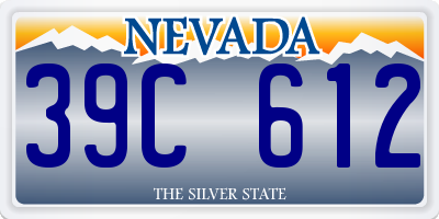 NV license plate 39C612