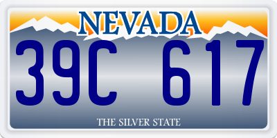 NV license plate 39C617