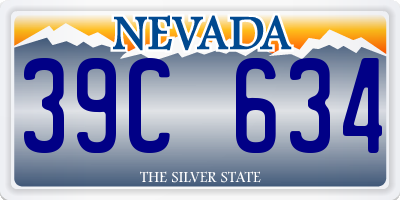 NV license plate 39C634