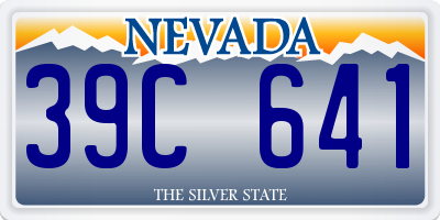 NV license plate 39C641