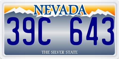 NV license plate 39C643