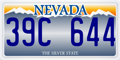 NV license plate 39C644