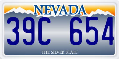 NV license plate 39C654